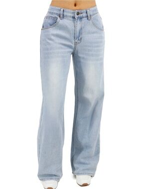 Grace & Lace Light Blue Wide-Leg Jeans